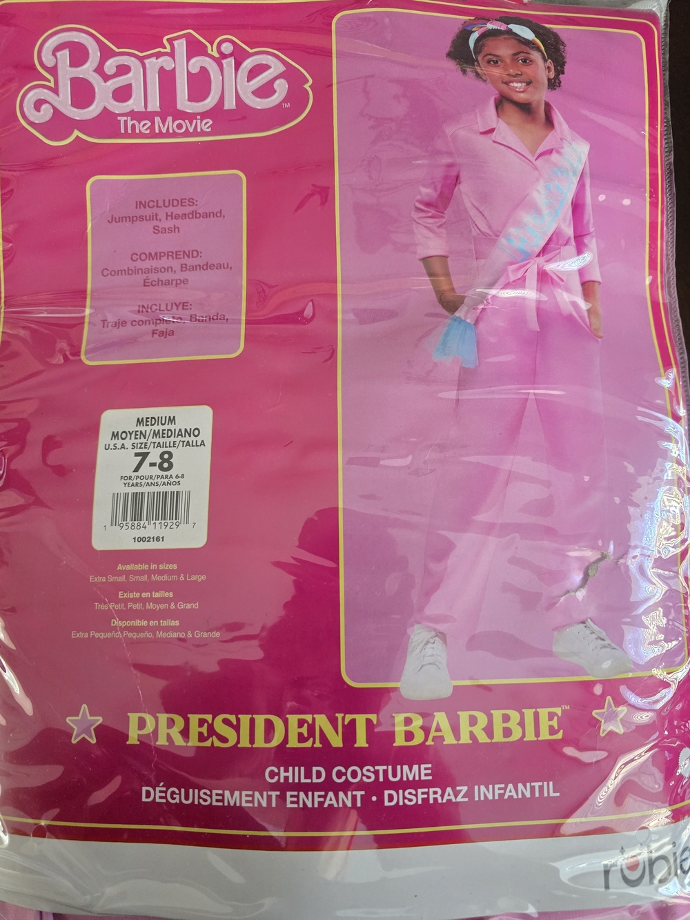 Barbie President Barbie Pink Kids Costume - Medium (7-8)